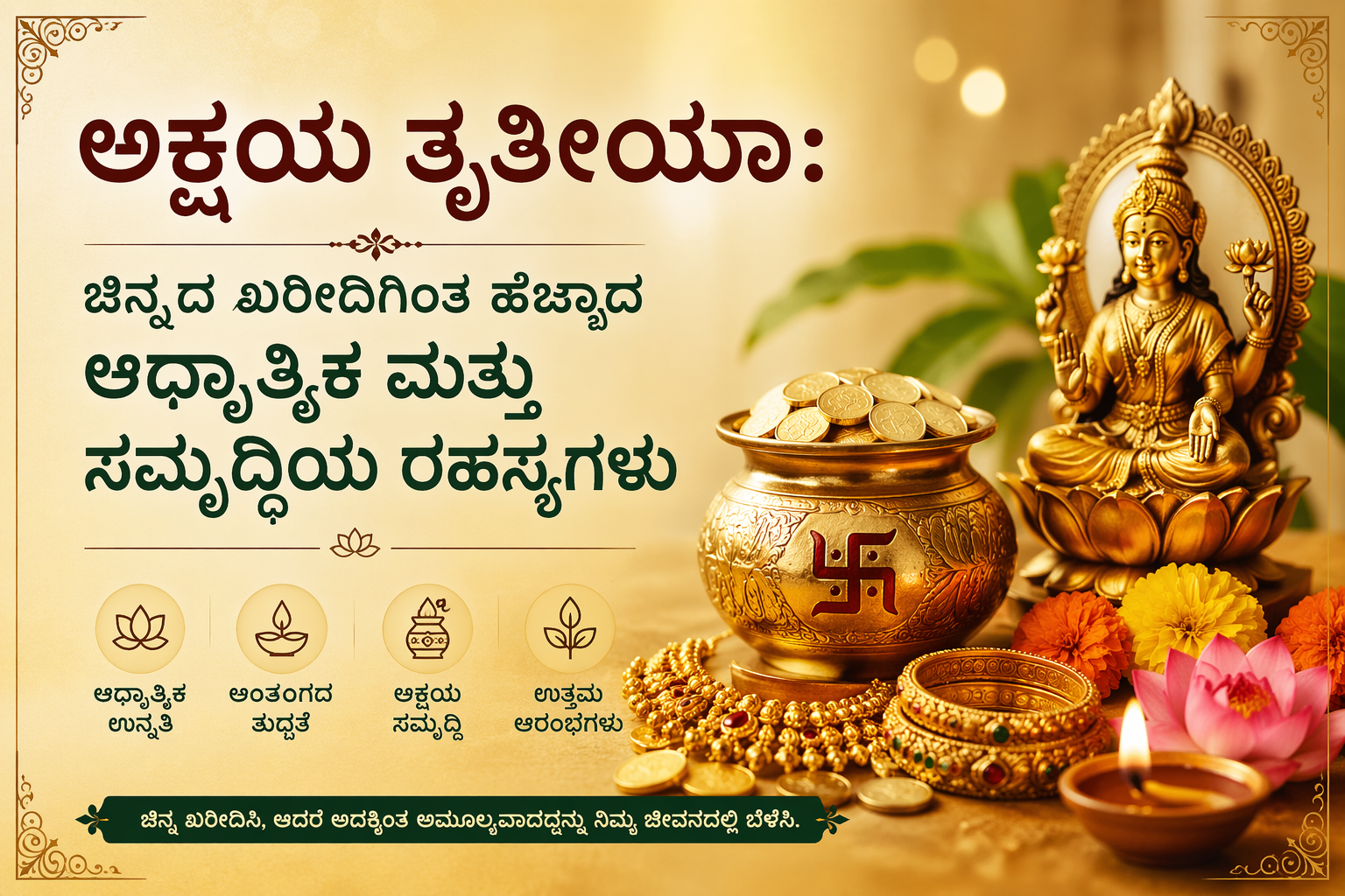 ಅಕ್ಷಯ ತೃತೀಯಾ: ಚಿನ್ನದ ಖರೀದಿಗಿಂತ ಹೆಚ್ಚಾದ ಆಧ್ಯಾತ್ಮಿಕ ಮತ್ತು ಸಮೃದ್ಧಿಯ ರಹಸ್ಯಗಳು