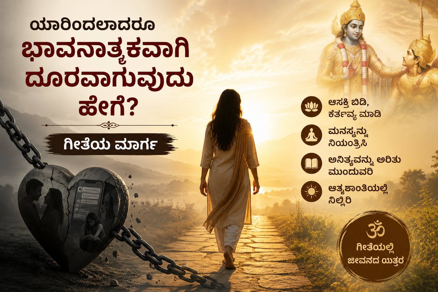 ಭಾವನಾತ್ಮಕವಾಗಿ ದೂರವಾಗುವುದು ಹೇಗೆ - ಭಗವದ್ಗೀತೆಯ ಮಾರ್ಗ