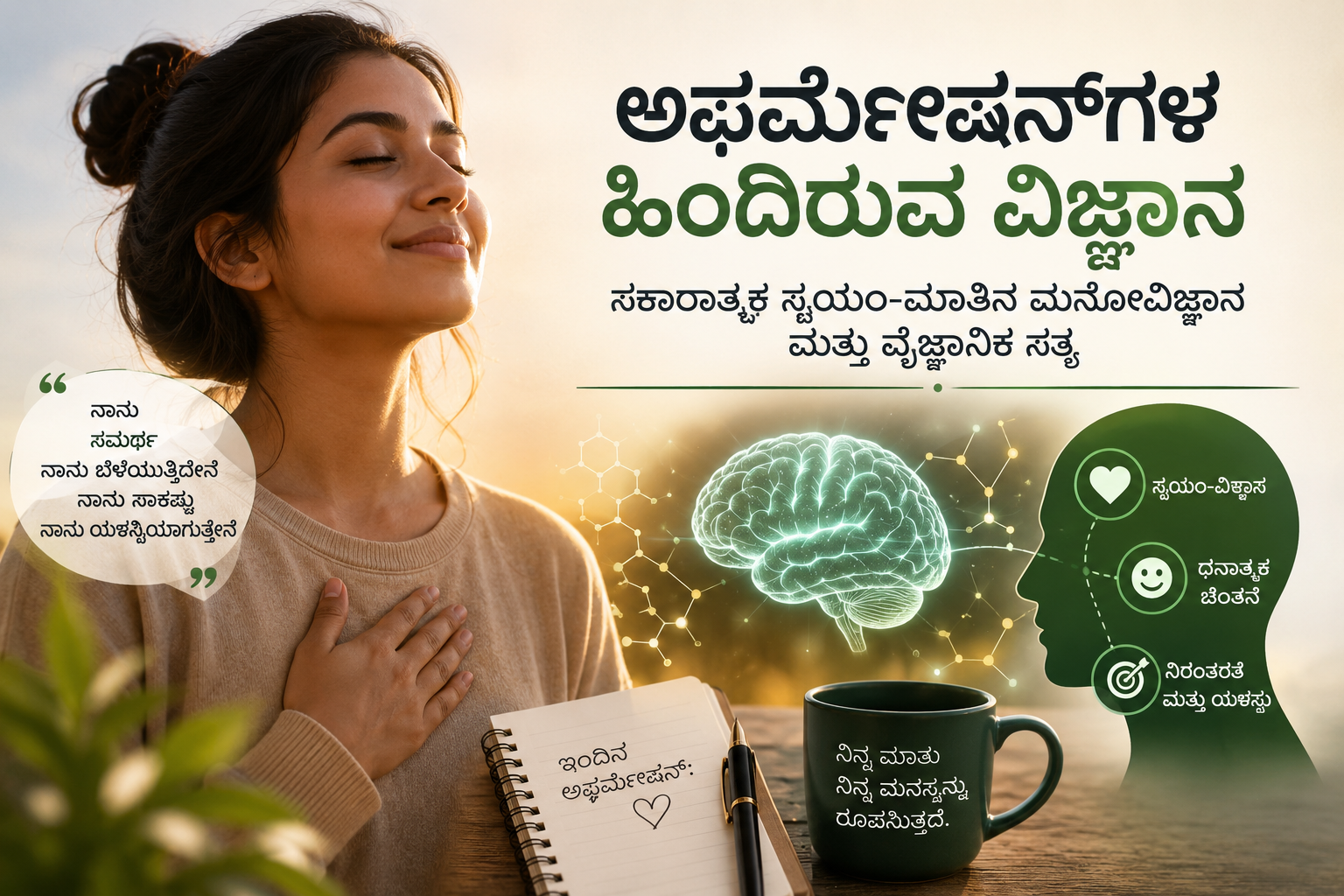 ಅಫರ್ಮೇಷನ್‌ಗಳ ಹಿಂದಿರುವ ವಿಜ್ಞಾನ: ಸಕಾರಾತ್ಮಕ ಸ್ವಯಂ-ಮಾತಿನ ಮನೋವಿಜ್ಞಾನ
